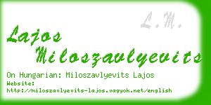 lajos miloszavlyevits business card